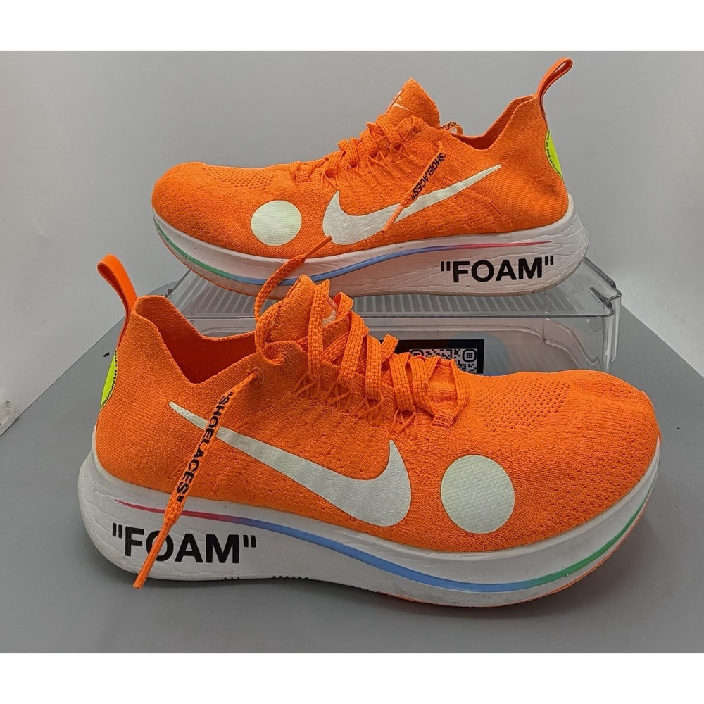 2018 Nike Off-White Zoom Fly Mercurial Flyknit Total Orange AO2115-800 Mens  8.5